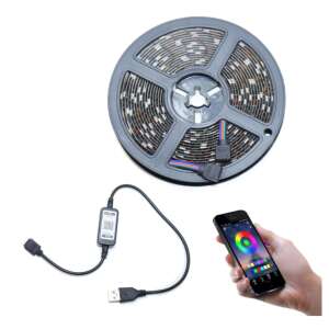 RGB okos ledszalag 5M beltérre, mobil alkalmazással / hosszabbítható