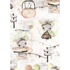 1db-os színes, mintás textil pelenka - egér,  cuki egér mintával - Textil pelenka