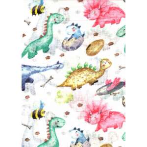 Dínós mintás textil pelenka, 1 db-os, színes dínók - Textil pelenka