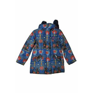 Rosalita Blue Patterned Girls Winter Coat – 104 cm 130489674 - Kids' Jacket