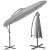 Pepita Capri 3m tilting garden parasol, grey, two views, showing the parasol open and closed