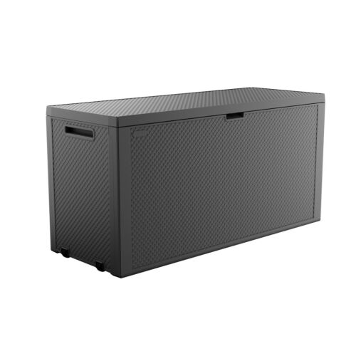 Keter Emily 270L Graphit Garten Aufbewahrungsbox, Outdoor Deckbox