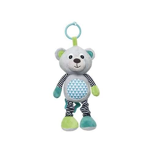 Canpol Zig-Zag Plüss maci csörgővel és tükörrel - Kék