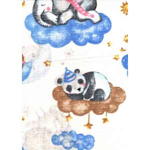 1db-os mintás textil pelenka - alvó állatok a felhők között 50391299 Textil pelenkák