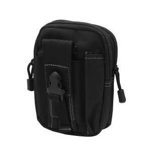 Čierna taktická bedrovka s viacerými vreckami a zipsom - Kufre&tašky