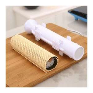 Sada na výrobu sushi, biely plastový valček na sushi a bambusová podložka, jednoduché použitie, ideálne pre začiatočníkov, pripravte si sushi doma - Kuchynské pomôcky