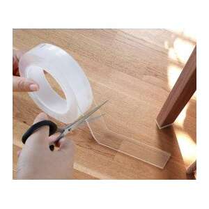 Transparent double-sided adhesive tape, 1 meter roll, for fixing carpets, rugs, and furniture - Adhesive Tape