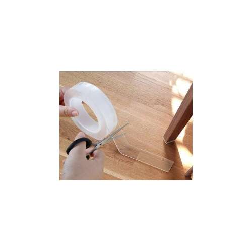 Transparent double-sided adhesive tape, 1 meter roll, for fixing carpets, rugs, and furniture