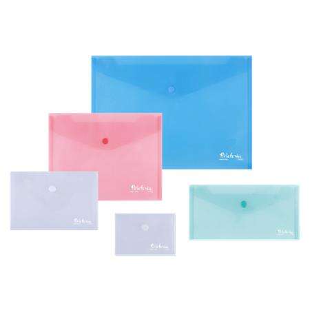 VICTORIA OFFICE Irattartó tasak, A4, PP, patentos, VICTORIA OFFICE, kék