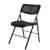 ALBA folding chair, black, metal and fabric, angled view