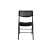 ALBA folding chair, black, metal and fabric, front view