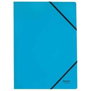 Leitz A4 blue elastic folder with black ties, for documents, papers, presentations, school, office, home - File organization