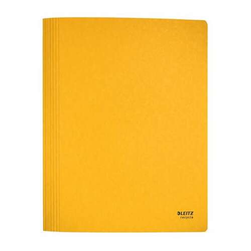 LEITZ A4 yellow file folder, made from 100% recycled cardboard, with a metal mechanism
