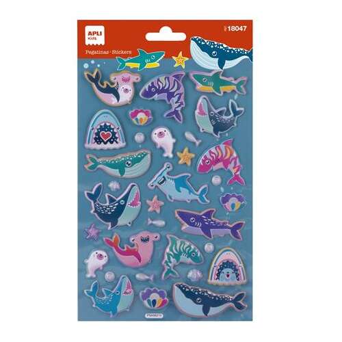 APLI Kids Matricák, Tengeri Állatok, 32 Öntapadós Matrica