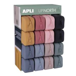 APLI Stifthalter Display, Reißverschluss, Silikon, APLI "Up North", gemischte Farben 50405120 Federmappen