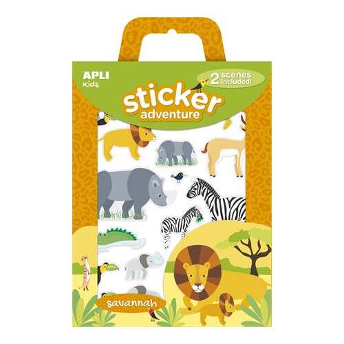 APLI Kids Matricás Kaland Szavanna - 2 jelenet szavanna állatok matricákkal gyerekeknek