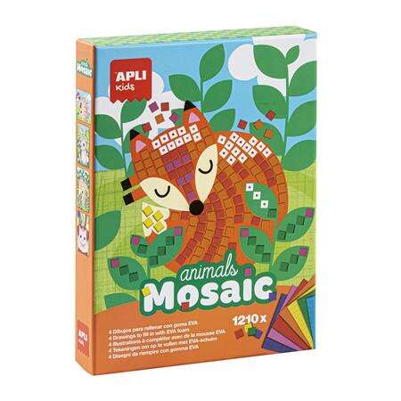 APLI Mozaikos képkészítő készlet, APLI Kids &quot;Animals Mosaic&quot;, erd...