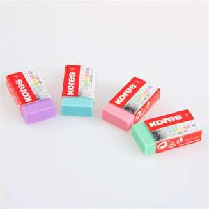 Kores KE-30 pasztell radírok, 3 darabos csomag, lila, kék, rózsaszín, zöld - Kores