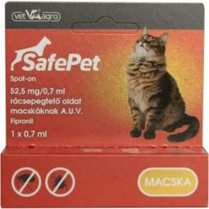 SafePet macska spot-on bolhák és kullancsok ellen 3 pipetta 50430194 Bolha- és kullancsriasztó