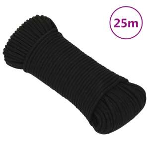 vidaXL Frânghie de lucru, negru, 5 mm, 25 m, poliester 50437349 - Fixator