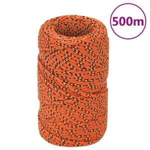 vidaXL Frânghie de barcă, portocaliu, 2 mm, 500 m, polipropilenă 50460159 - Fixator