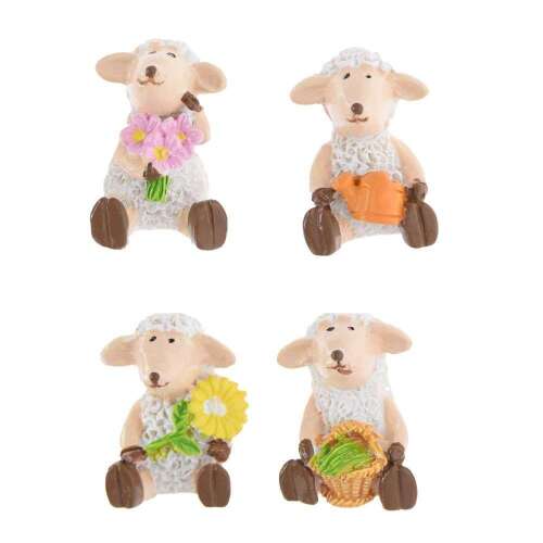 Set de 12 figurine de miel de Paște cu flori, 3cm, autoadezive