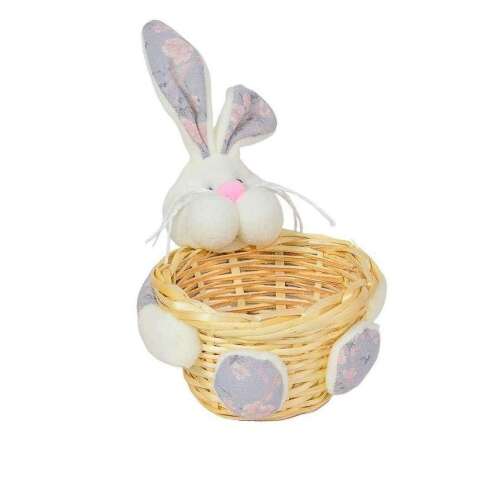 Coș sărbătoresc cu iepuraș de Paște D12cm M17cm