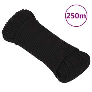 vidaXL Frânghie de lucru, negru, 4 mm, 250 m, poliester 50477326 - Fixator