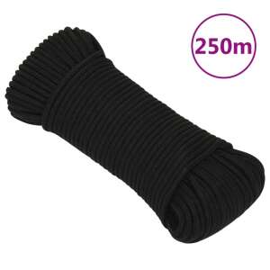 vidaXL Frânghie de lucru, negru, 3 mm, 250 m, polipropilenă 50477736 - Fixator