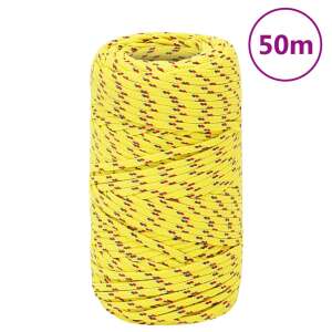 vidaXL Frânghie de barcă, galben, 2 mm, 50 m, polipropilenă 50479297 - Fixator