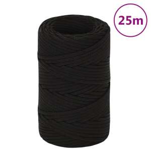 vidaXL Frânghie de lucru, negru, 2 mm, 25 m, poliester 50480265 - Fixator