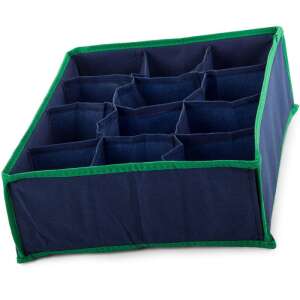 12-compartment drawer organizer in blue and green, perfect for organizing socks, underwear, or other small items - Closet organizer