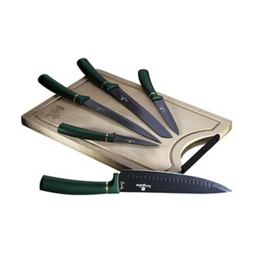 Berlinger Haus Emerald Collection 6-teiliges Messerset mit Bambus-Schneidebrett