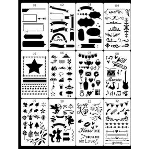 Kreatív Sablonkészlet Jegyzetfüzetekhez - 12 db - PET 133313572 - Rajzsablon