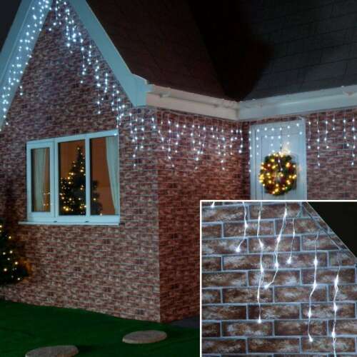 180 LED-es 8 programos karácsonyi jégcsap fényfüzér - Melegfehér 50487803