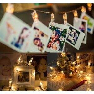 KutyaPorta LED-es Csipeszes Fényfüzér fotókkal, dekoratív világítás - Nonbrand Fényfüzér