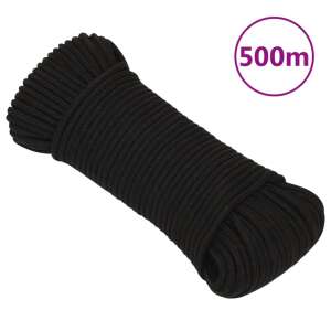 vidaXL Frânghie de lucru, negru, 5 mm, 500 m, poliester 50518133 - Fixator