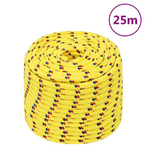 vidaXL sárga polipropilén hajókötél 12 mm 25 m