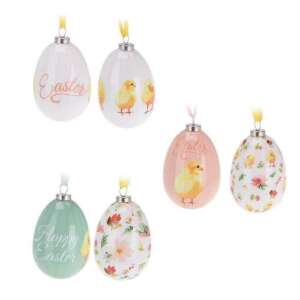 Ouă de Paște cu modele strălucitoare, 6 cm, set de 2. 50528725 - Decorațiuni de Paște