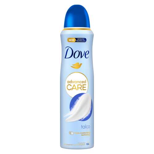 Dove Advanced Care Talco dezodorant sprej, 150ml, s trojitou hydratačnou technológiou pre až 72 hodín ochrany