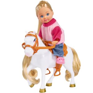 Simba Toys Steffi Love Evi doll riding a white horse - Simba Toys Baba