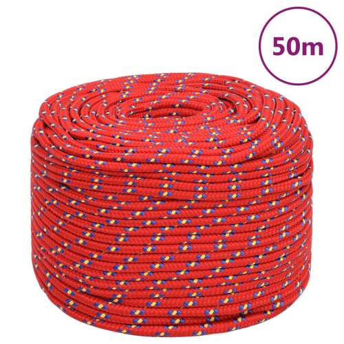 vidaXL piros polipropilén hajókötél 6 mm 50 m