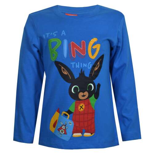 Koszulka z długim rękawem Bing dla dzieci, niebieska z postacią Binga, it's a Bing thing