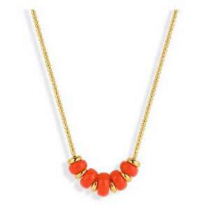 Victoria arany színű nyaklánc piros gyöngyökkel - Női nyaklánc