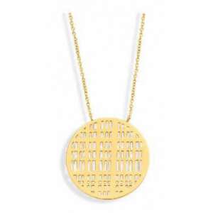 Victoria arany nyaklánc kerek medállal, modern design - Női nyaklánc