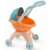 Ecoiffier Nursery doll stroller, blue and orange, for pretend play