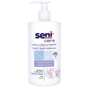 Seni Care Loțiune de curățare și hidratare 500ml, Vegan, Curățare delicată, Panthenol și acid lactic - Baie