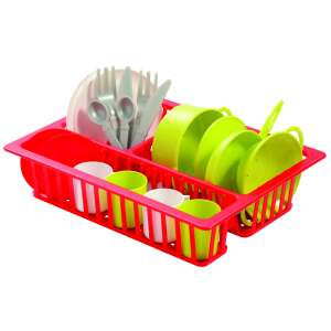 Ecoiffier Essgeschirr mit Tropfschale #rot-grün 50608029 Babyküche & Spielzeugküchenzubehör