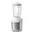 Blender de mare viteza Philips HR3760/01, 1500 W, vas de sticla capacitate 2 l, corp din metal alb, 4 lame zimtate, setari de viteza variabila, presetare si functie impuls, ecran LED si buton 115456177
