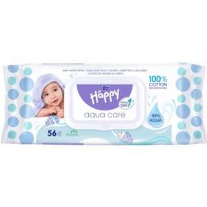 Bella Baby Happy Aqua Care Törlőkendő 56db 50611181 Törlőkendők - Parfümmentes - Zárható tető